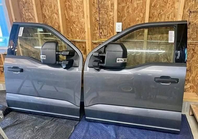 2023-2026 Ford F-250, F-350, F-450, and F-550 Crew Cab gray front and rear doors for both driver and passenger sides in excellent pristine condition.